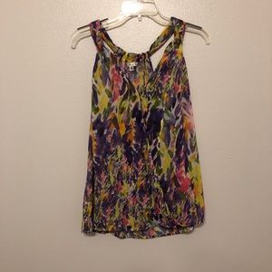 Cabi Halter Neck Watercolor Top_Size M